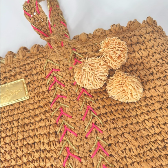 Lilly Pulitzer Beach Tote Bag Nosara Straw - Picture 5 of 8